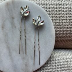 Haarspeld leave met steentjes, haarsieraden bruiloft, bruid, webshop haar accessoires, bruidssieraden, online kopen, shop, shoppen