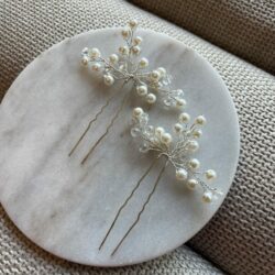 Haarspeld zilver parels, haarsieraden bruiloft, bruid, webshop haar accessoires, bruidssieraden, online kopen, shop, shoppen