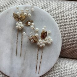 gouden haarspeld boho en parels, haarsieraden bruiloft, bruid, webshop haar accessoires, bruidssieraden, online kopen, shop, shoppen